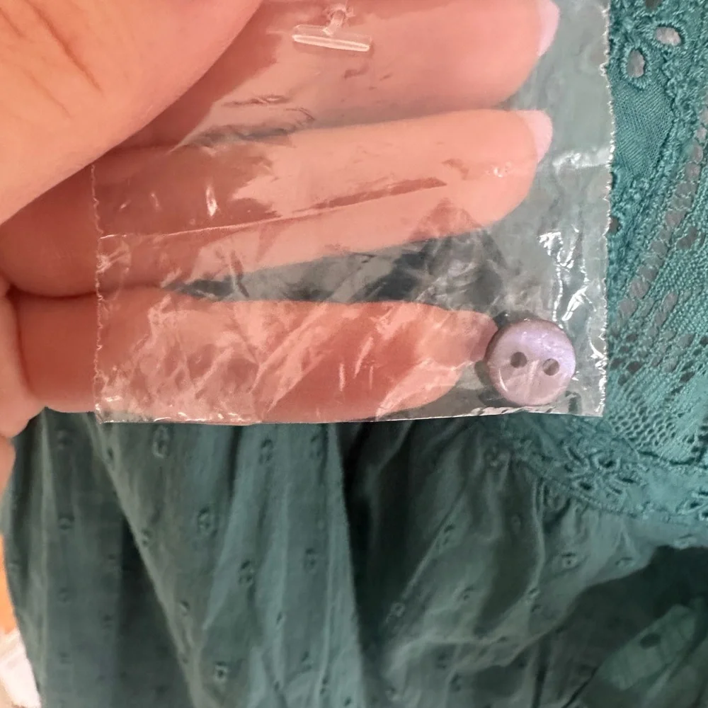 Free People Teal Blouse- Medium- NWOT - Picture 9 of 11